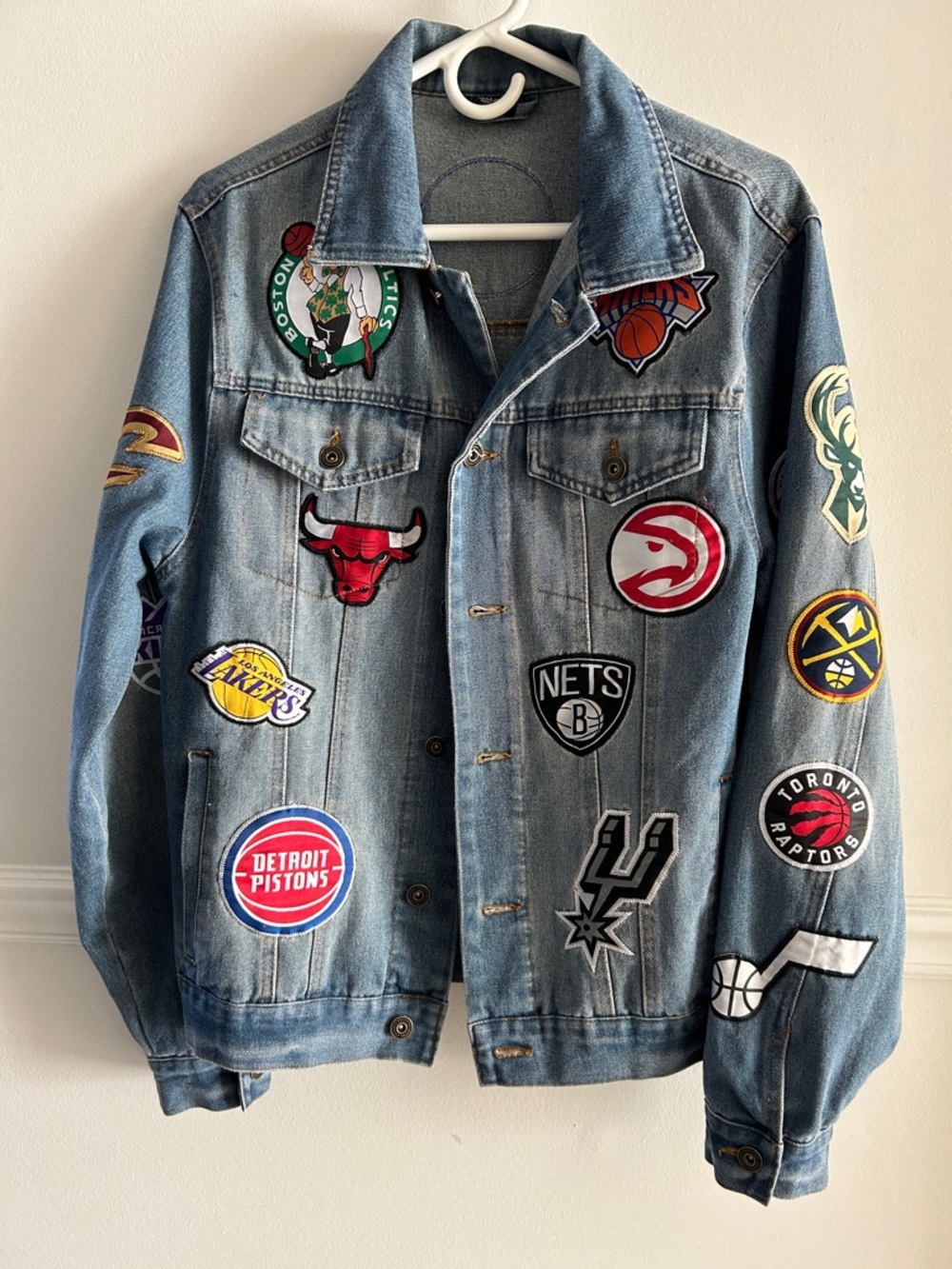 NBA Ultra Games Patchwork Basketball Denim Jacket - Medium
